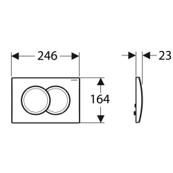 Кнопка смыва Клавиша смыва Geberit, Delta 01, с двойным смывом Глянцевый хром 115.107.21.1