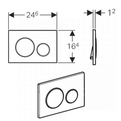 Кнопка змиву Geberit Sigma 20, білий/хром матовий/хром матовий 115.882.KL.1