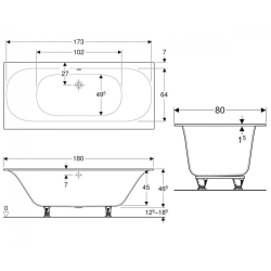 Ванна акрилова Geberit Soana 180x80 554.004.01.1