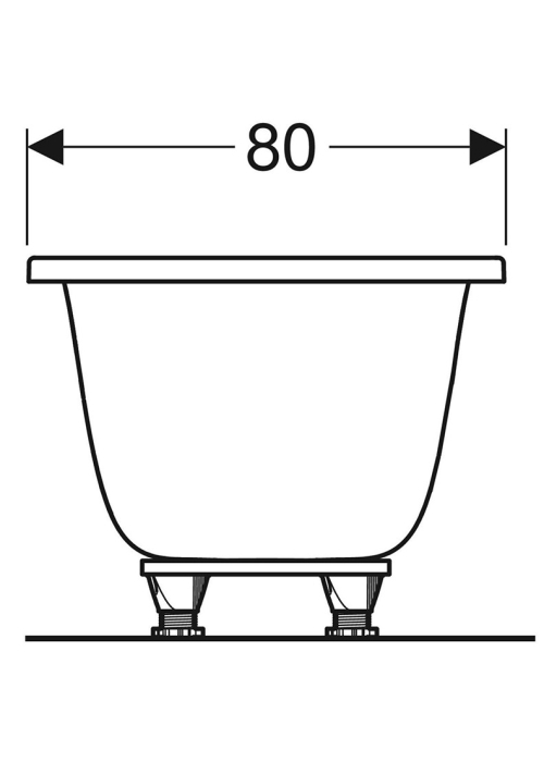 Ванна акриловая Geberit Tawa 180x80 Slim Rim 554.122.01.1