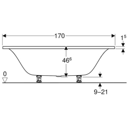 Ванна акрилова Geberit Tawa 170x75 Slim Rim Duo 554.123.01.1