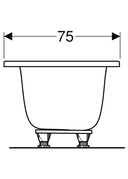 Ванна акрилова Geberit Tawa 170x75 Slim Rim Duo 554.123.01.1