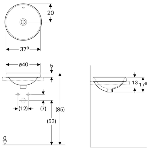 Раковина Geberit VariForm Ø40см 500.701.01.2