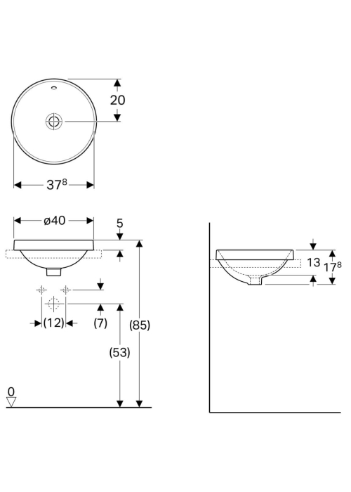 Раковина Geberit VariForm Ø40см 500.701.01.2