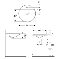 Раковина Geberit VariForm Ø48 см 500.707.01.2