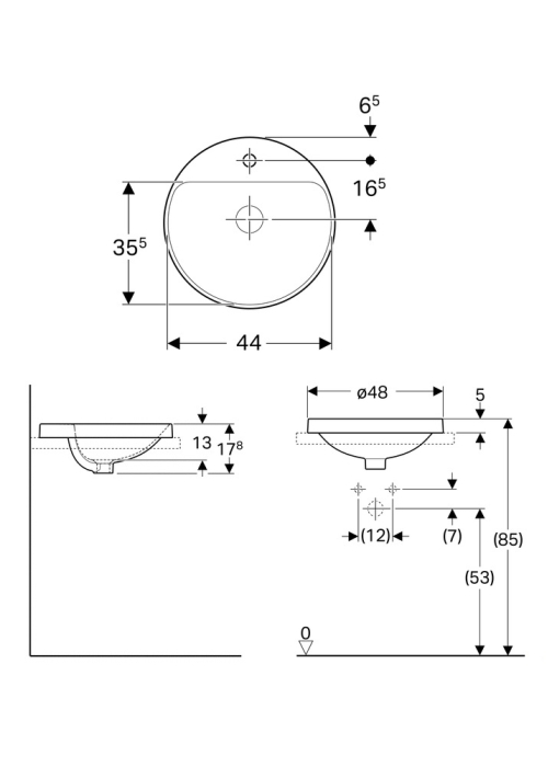 Раковина Geberit VariForm Ø48 см 500.707.01.2