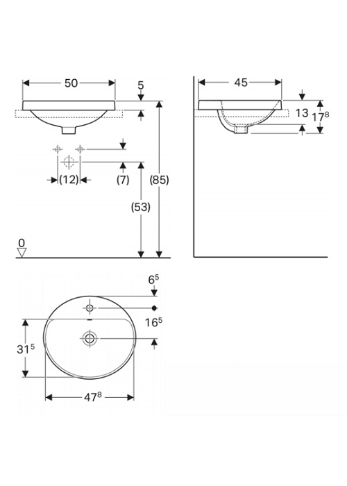 Раковина Geberit VariForm 50х45 см 500.713.01.2