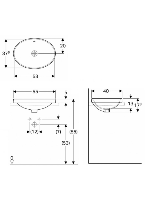 Раковина Geberit VariForm 55х40 см 500.717.01.2