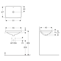 Раковина Geberit VariForm 55х40 см 500.737.01.2