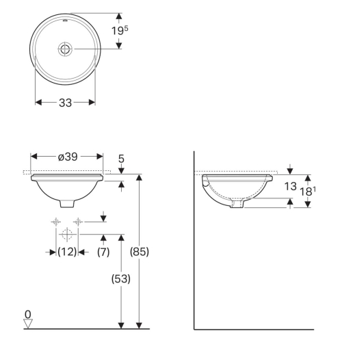 Раковина Geberit VariForm Ø33 см 500.745.01.2