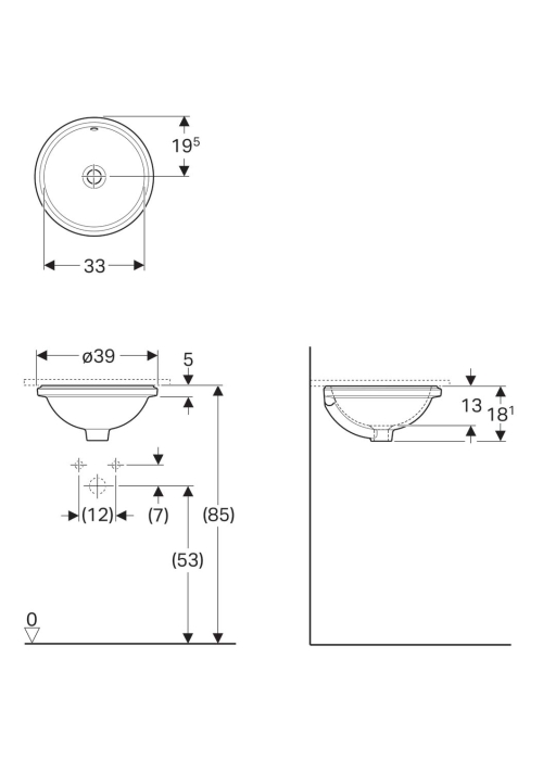 Раковина Geberit VariForm Ø33 см 500.745.01.2