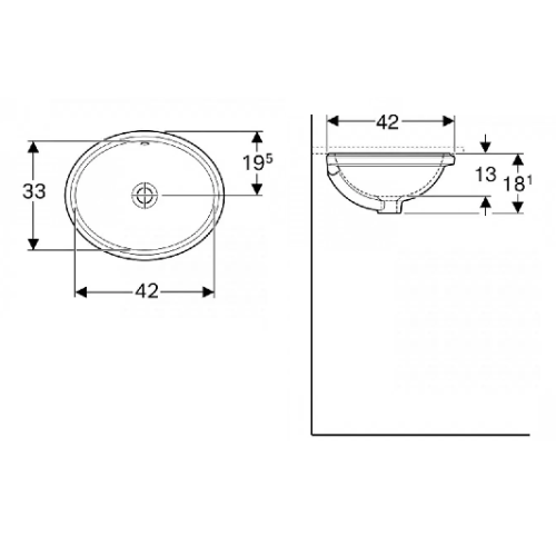 Раковина Geberit VariForm 42х33 см 500.749.01.2