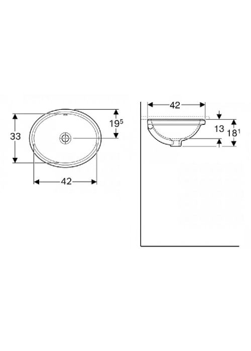 Раковина Geberit VariForm 42х33 см 500.749.01.2