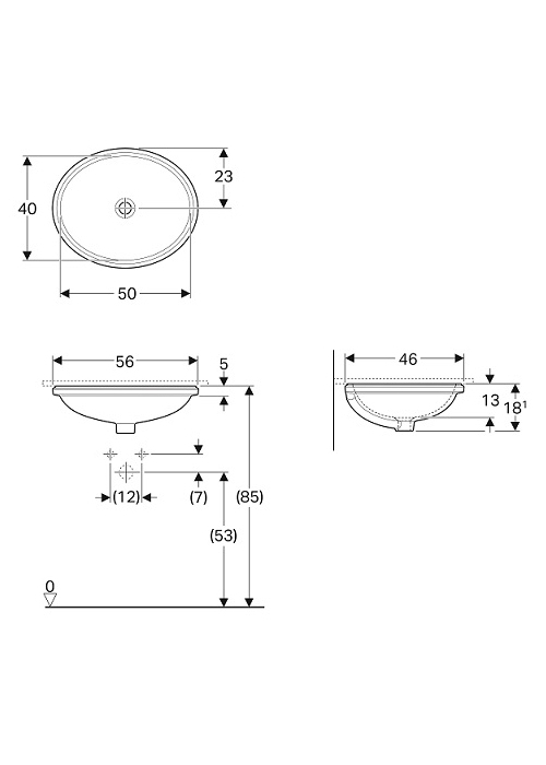 Раковина Geberit VariForm 50х46 см 500.755.01.2