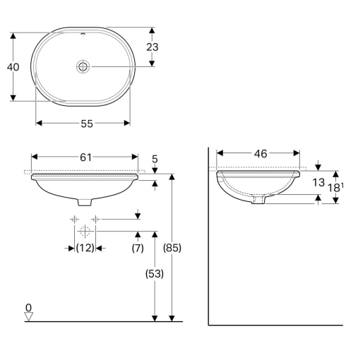 Раковина Geberit VariForm 60х45 см 500.757.01.2