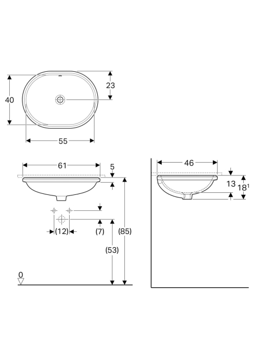 Раковина Geberit VariForm 60х45 см 500.757.01.2