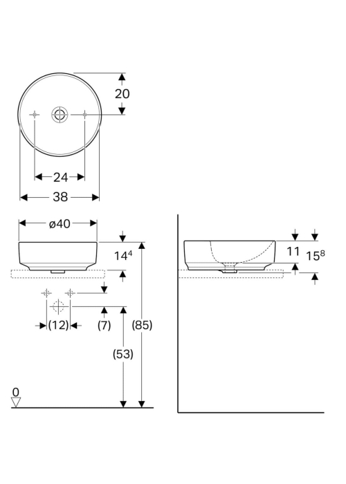 Раковина Geberit VariForm Ø40см 500.768.01.2