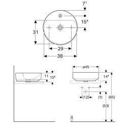 Раковина Geberit VariForm Ø45 см 500.770.01.2