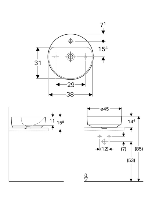 Раковина Geberit VariForm Ø45 см 500.770.01.2