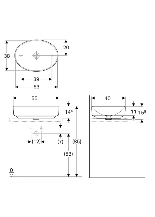 Раковина Geberit VariForm 55х40 см 500.771.01.2