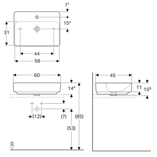 Раковина Geberit VariForm 60х45 см 500.780.01.2