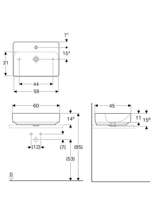 Раковина Geberit VariForm 60х45 см 500.780.01.2