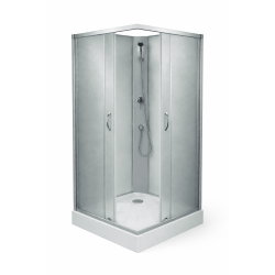 Душовий бокс Grace 90х90х195 см, квадратний, хром, переднє скло мат, SLD-2102