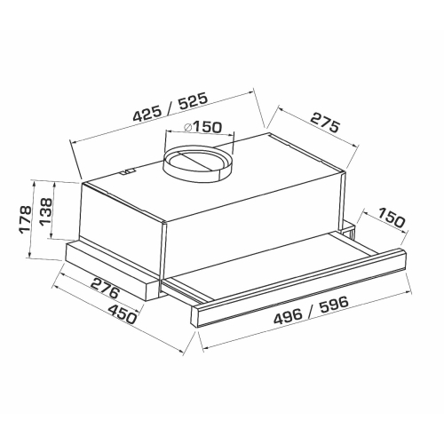 Витяжка GRANADO Telde 603-700 White glass GCH126355