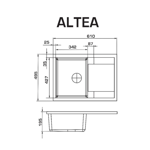 Кухонна мийка GRANADO Altea Terra 1303