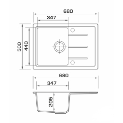 Кухонна мийка GRANADO Blanos white (680*500mm.) 2505