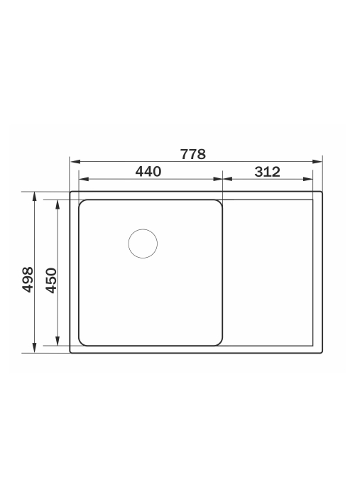 Кухонна мийка GRANADO Martos S201 (780*500*200mm) GS06201