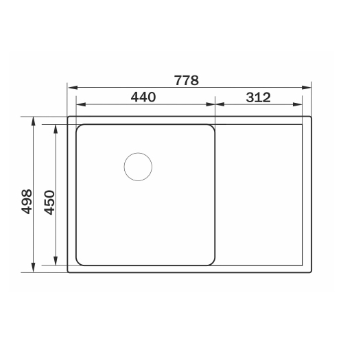 Кухонна мийка GRANADO Martos S304 (780*500*200mm) GS06304