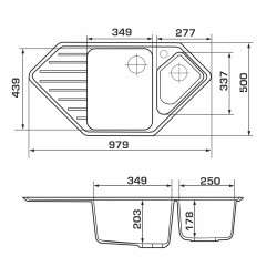 Кухонна мийка GRANADO IBIZA terra (979*500mm.) 1803