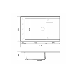 Кухонная мойка GRANADO Almeria marron (780*500mm.) 3106