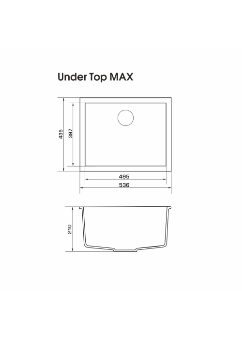 Кухонна мийка GRANADO UNDER TOP MAX grafito (535*435mm.) 3009