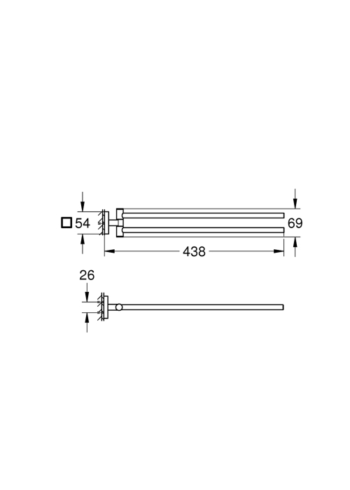 Тримач для рушників Grohe QuickFix Start Cube 40976000