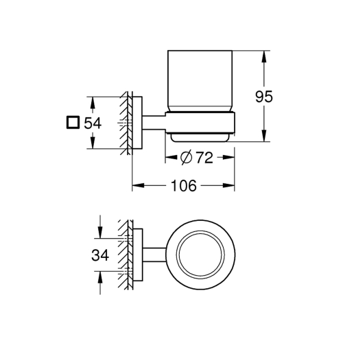 Склянка з тримачем Grohe QuickFix Start Cube 41097000