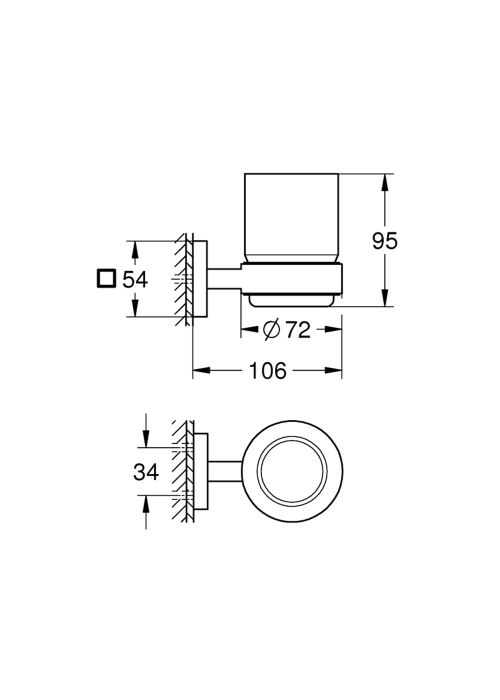 Склянка з тримачем Grohe QuickFix Start Cube 41097000