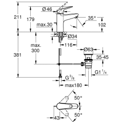 Змішувач для раковини Grohe EuroEco New 24265001