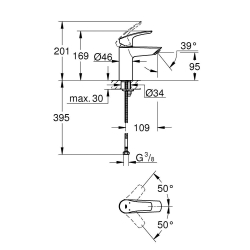 Змішувач для раковини Grohe Eurosmart 324672433 S-Size