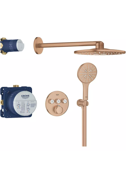 Душова система прихованого монтажу Grohe Grohtherm SmartControl Brushed Warm Sunset 34863DL0 з SmartActive 310