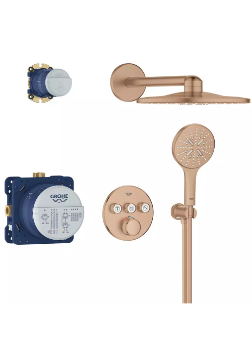 Душова система прихованого монтажу Grohe Grohtherm SmartControl Brushed Warm Sunset 34863DL0 з SmartActive 310