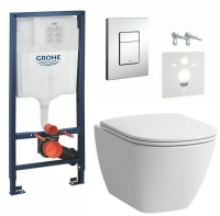 Комплект: Инсталляционная система Grohe Rapid SL 38772001 + подвесной унитаз Laufen Lua с крышкой, 38772001+H8660800000001