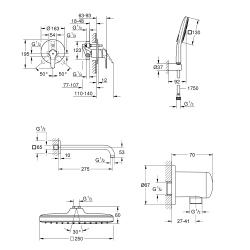 Душевая система скрытого монтажа Grohe QuickFix Start UA25183007