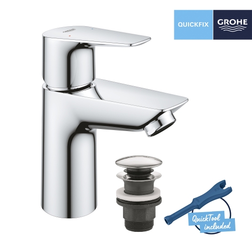 Змішувач для раковини Grohe QuickFix Start Edge S-Size з донним клапаном 23898001