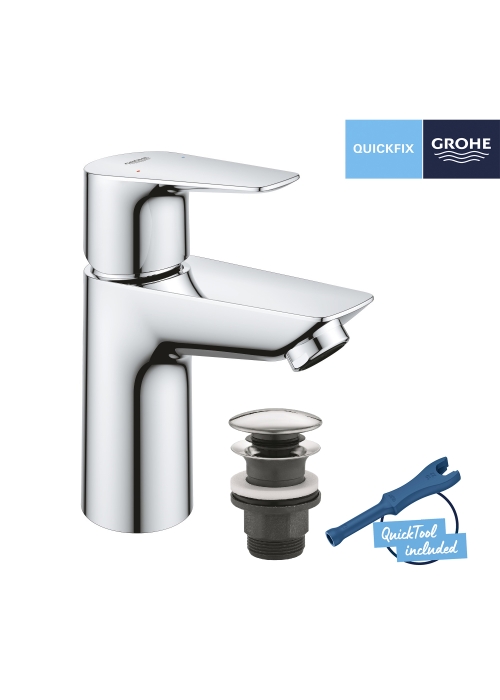 Змішувач для раковини Grohe QuickFix Start Edge S-Size з донним клапаном 23898001