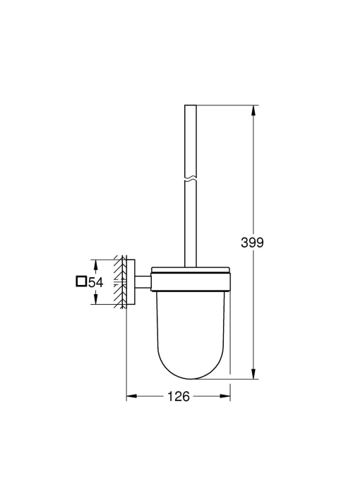 Йоржик для унітазу настінний Grohe QuickFix Start Cube 40977000