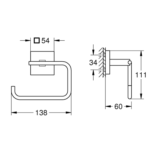 Тримач для туалетного паперу Grohe QuickFix Start Cube 40978000