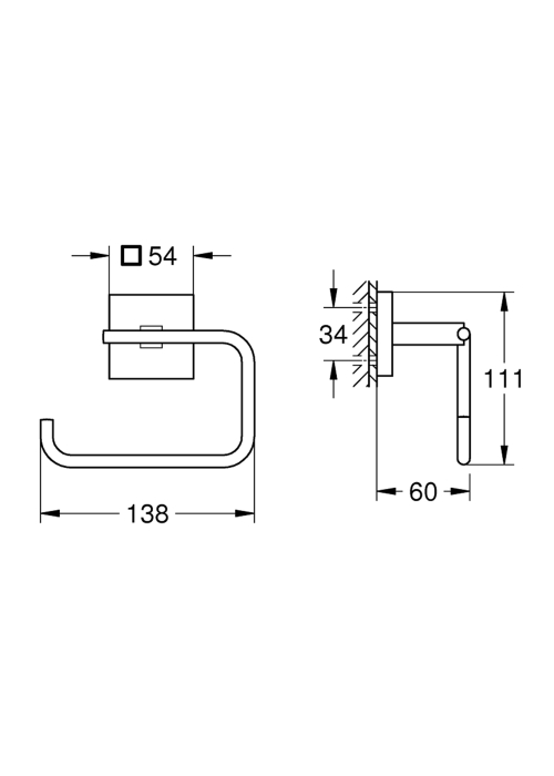 Тримач для туалетного паперу Grohe QuickFix Start Cube 40978000