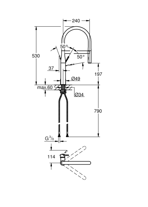 Однорычажный смеситель для мойки Grohe Essence (30294GN0)